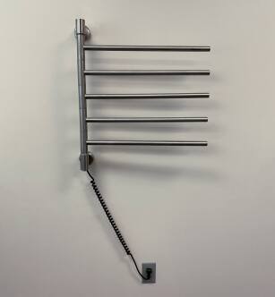 Amba J-D005B Swivel Jack Model D005 5 Bar Plug-in Towel Warmer in Brushed