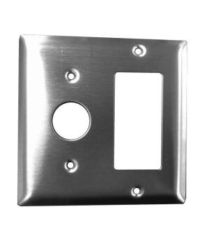 Amba AJ-DGP-B Radiant Square Double Gang Plate - Brushed