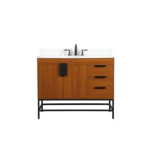 ARKA-E VF48842MTK-BS Bathroom Vanity in Teak/Black