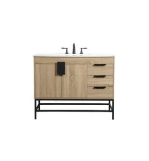 ARKA-E VF48842MW Bathroom Vanity in Mango Wood/Black