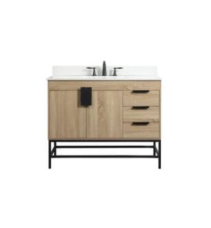 ARKA-E VF48842MW-BS Bathroom Vanity in Mango Wood/Black
