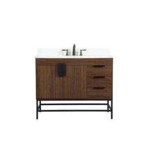 ARKA-E VF48842MWT-BS Bathroom Vanity in Walnut/Black