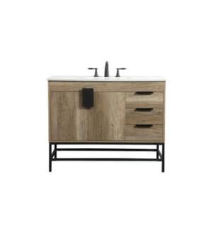 ARKA-E VF48842NT Bathroom Vanity in Natural Oak/Black