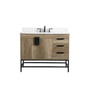 ARKA-E VF48842NT-BS Bathroom Vanity in Natural Oak/Black