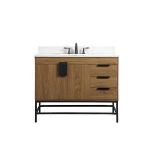ARKA-E VF48842WB-BS Bathroom Vanity in Walnut Brown/Black