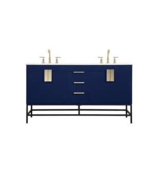 ARKA-E VF48860DMBL Bathroom Vanity in Blue/Gold