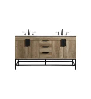 ARKA-E VF48860DNT Bathroom Vanity in Natural Oak/Black