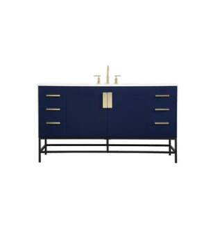ARKA-E VF48860MBL Bathroom Vanity in Blue/Gold