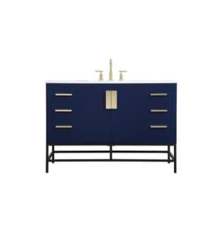 ARKA-E VF488W48MBL Bathroom Vanity in Blue/Gold