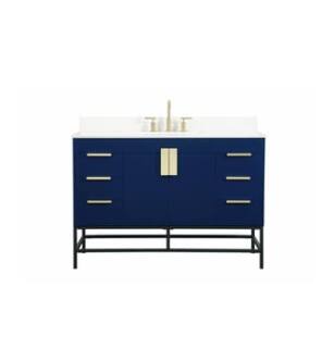 ARKA-E VF488W48MBL-BS Bathroom Vanity in Blue/Gold