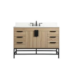 ARKA-E VF488W48MW-BS Bathroom Vanity in Mango Wood/Black