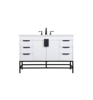 ARKA-E VF488W48MWH Bathroom Vanity in White/Black