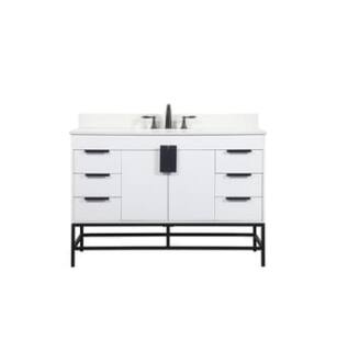 ARKA-E VF488W48MWH-BS Bathroom Vanity in White/Black