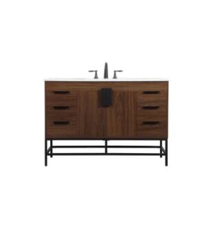 ARKA-E VF488W48MWT Bathroom Vanity in Walnut/Black