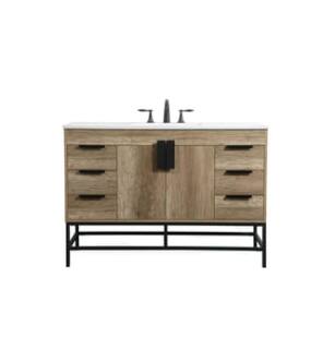ARKA-E VF488W48NT Bathroom Vanity in Natural Oak/Black