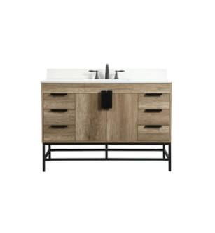 ARKA-E VF488W48NT-BS Bathroom Vanity in Natural Oak/Black