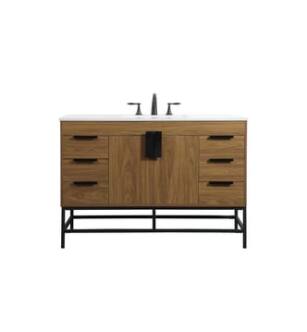 ARKA-E VF488W48WB Bathroom Vanity in Walnut Brown/Black