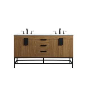 ARKA-E VF48860DWB Bathroom Vanity in Walnut Brown/Black