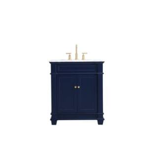 ARKA-E VF50030BL Bathroom Vanity in Blue/Brush Gold