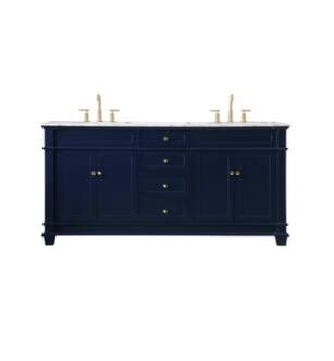 ARKA-E VF50072DBL Bathroom Vanity in Blue/Brush Gold