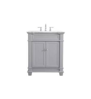 ARKA-E VF50030GR Bathroom Vanity in Grey/Brush Steel