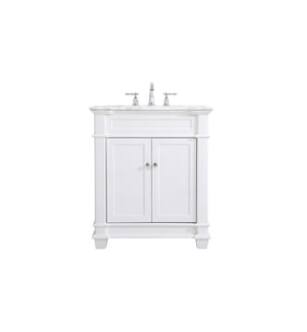 ARKA-E VF50030WH Bathroom Vanity in White/Brush Steel