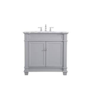 ARKA-E VF50036GR Bathroom Vanity in Grey/Brush Steel