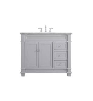 ARKA-E VF50042GR Bathroom Vanity in Grey/Brush Steel