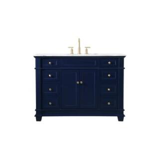 ARKA-E VF50048BL Bathroom Vanity in Blue/Brush Gold