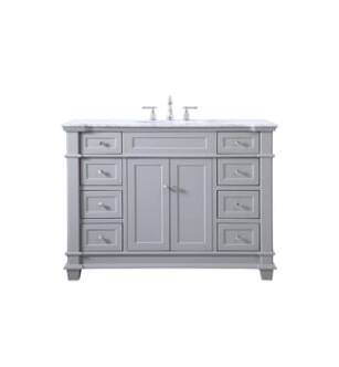 ARKA-E VF50048GR Bathroom Vanity in Grey/Brush Steel