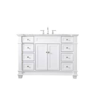 ARKA-E VF50048WH Bathroom Vanity in White/Brush Steel