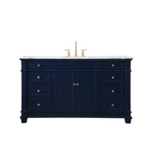 ARKA-E VF50060BL Bathroom Vanity in Blue/Brush Gold