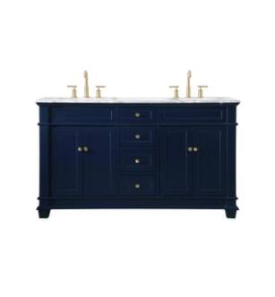 ARKA-E VF50060DBL Bathroom Vanity in Blue/Brush Gold