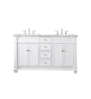 ARKA-E VF50060DWH Bathroom Vanity in White/Brush Steel