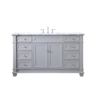 ARKA-E VF50060GR Bathroom Vanity in Grey/Brush Steel