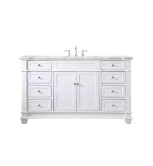 ARKA-E VF50060WH Bathroom Vanity in White/Brush Steel