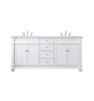 ARKA-E VF50072DWH Bathroom Vanity in White/Brush Steel