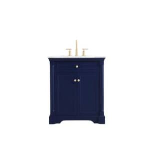ARKA-E VF53030BL Bathroom Vanity in Blue/Brushed Gold