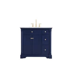 ARKA-E VF53036BL Bathroom Vanity in Blue/Brushed Gold