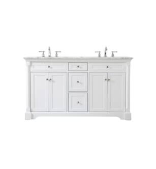 ARKA-E VF53060DWH Bathroom Vanity in White/Brushed Nickel