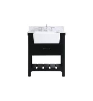 ARKA-E VF60130BK-BS Bathroom Vanity in Black/Brushed Nickel