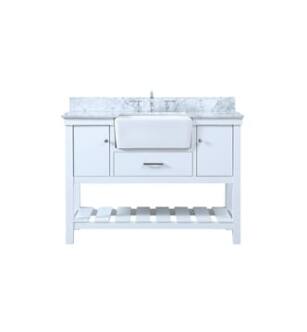 ARKA-E VF60148WH-BS Bathroom Vanity in White/Brushed Nickel