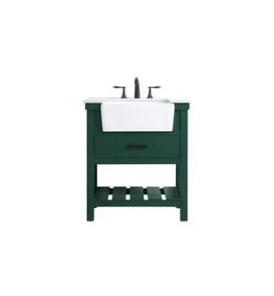 ARKA-E VF60130GN Bathroom Vanity in Green/Black