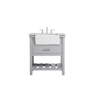 ARKA-E VF60130GR Bathroom Vanity in Grey/Brushed Nickel