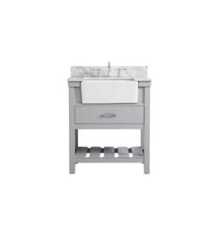 ARKA-E VF60130GR-BS Bathroom Vanity in Grey/Brushed Nickel