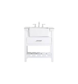 ARKA-E VF60130WH Bathroom Vanity in White/Brushed Nickel