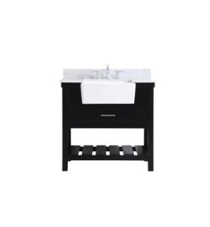ARKA-E VF60136BK-BS Bathroom Vanity in Black/Brushed Nickel