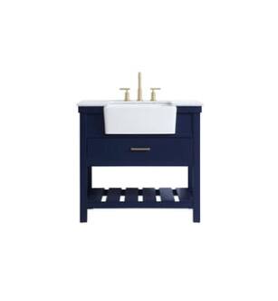 ARKA-E VF60136BL Bathroom Vanity in Blue/Gold