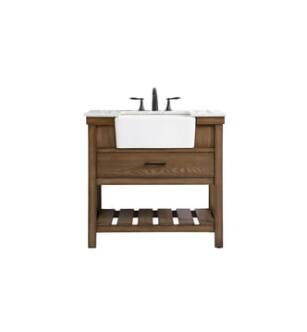 ARKA-E VF60136DW Bathroom Vanity in Driftwood/Black