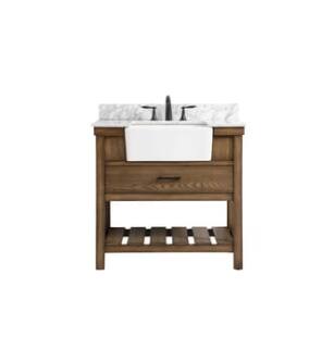 ARKA-E VF60136DW-BS Bathroom Vanity in Driftwood/Black